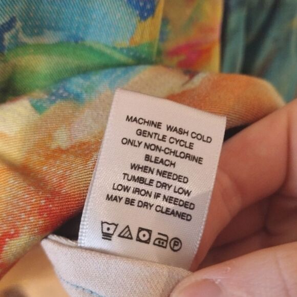 John Mark Women's Size Large Multicolor Ruffle Sleeve Artistic Blouse Top - Picture 7 of 11